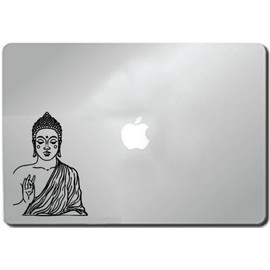 LA DECAL Silhouette meditating buddha 6" Black Decal Sticker for laptop, wall MAC