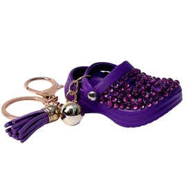 MPK DIY mini hole shoe keychain is a refreshing and summer getaway, making it a unique pendant keychain gift. (Purplediamonds(A single shoe))