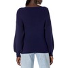 Cable Stitch Women's Ribbed Blouson Sleeve Sweater - Boat Neck