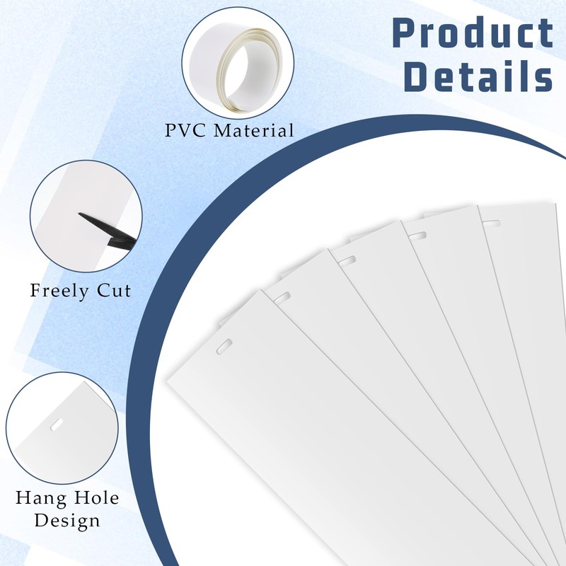 5 Pack 82.5" x 3.5" PVC Vertical Blind Replacement Slats,