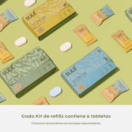 Suul Jabón Espuma para Manos (Kit de Refills) - 6 Tabletas | 3 Opciones de Aromas | Rinde 350ml. por tableta (2.1 L total) (Brisa Fresca)