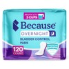 Because Overnight Incontinence Pads for Women – Moderate-to-Heavy Absorbency for