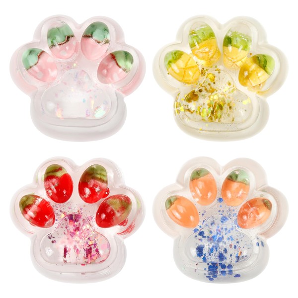 Pack of 4 Cat Paws Squishy, Cat Paw Squeeze Cat
