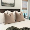 ZWJD Khaki Pillow Covers 18x18 Set of 2 Chenille Throw