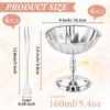 Reallnaive 4 Set Stainless Steel Ice Cream Cup with Forks
