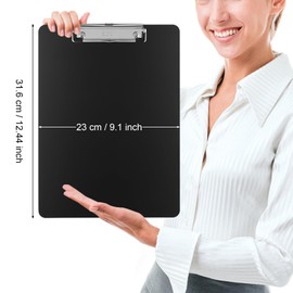 Metal Clipboards, 2 Pack Heavy Duty Aluminum Clipboards 12 x 9 Inches, A4 Letter Sizer Document Holder with Low Profile Clip, Suitable for School, Office, Jobsite or Medical Staff, Black