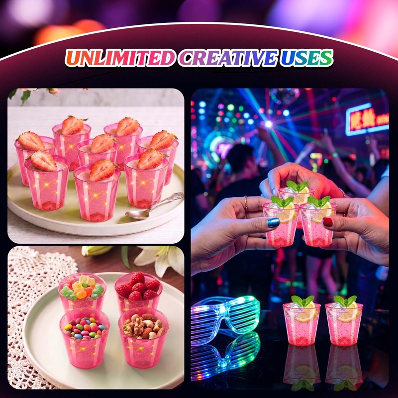 50 Pack 2oz Neon Pink Shot Cups - Vibrant Party