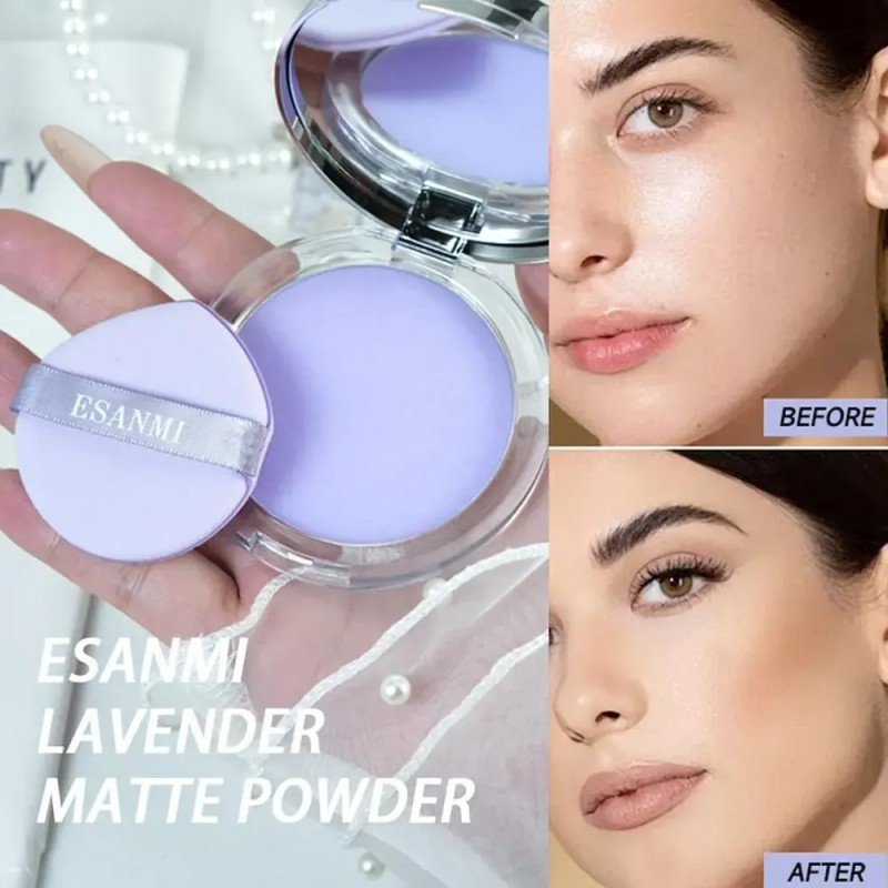 Esanmi, Polvo Fijador De Lavanda, Aceite De Maquillaje Natur