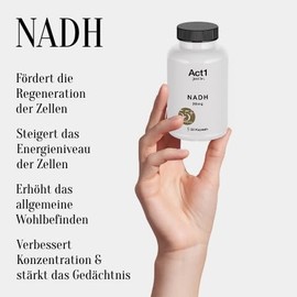 Act1 Just be NADH - Act1 - Energie & Konzentration - Untersttzt die Zellregeneration. Verbessert die Aufmerksamkeit, Konzentration & das Ged?chtnis. St?rkt das Immunsystem. Longevity. 55+ Formel