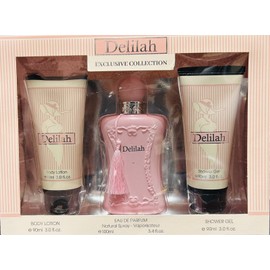 FRAGRANCE COUTURE DELILAH FOR WOMEN 3PC GIFT SET(3.4 OZ EDP/S+BL+SG)