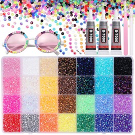 32000 Pcs Rhinestones Bedazzling Kit, 3mm Flatback Resin Gems for Crafting
