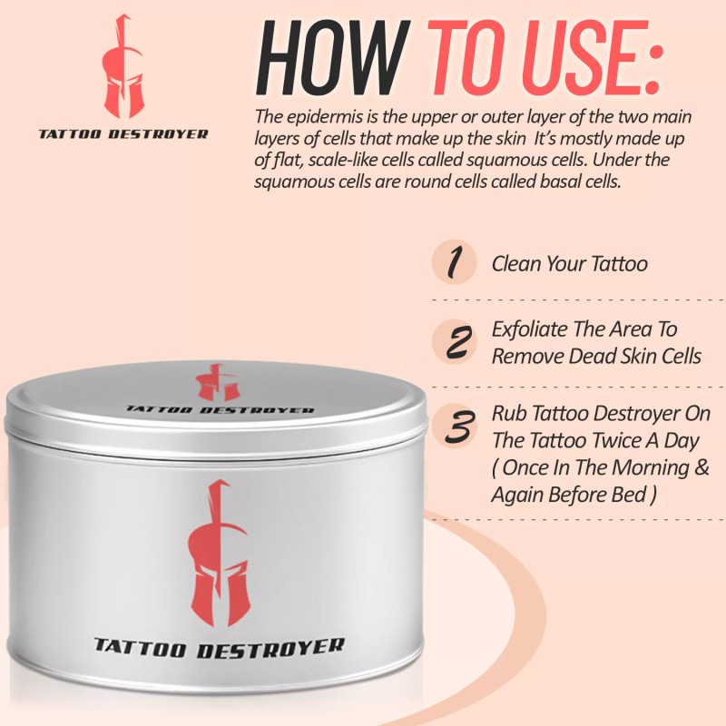 Tattoo Destroyer Permanent Tattoo Removal Cream Painless Maximum Strength Eyebrow