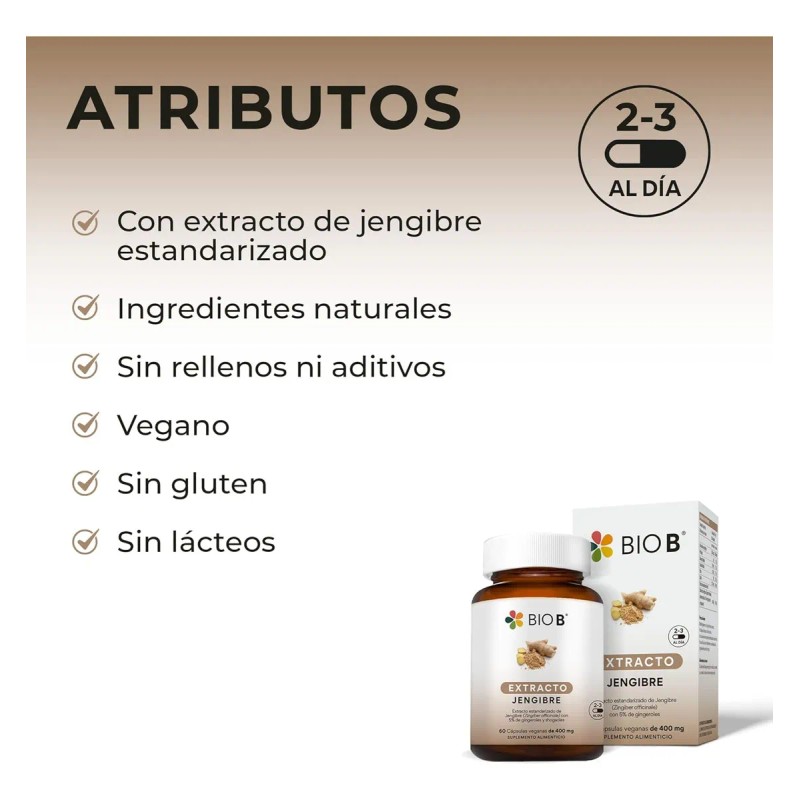 Bio B | Extracto De Jengibre | 60 Cápsulas Veganas