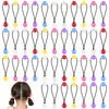 40 Pcs Hair Tie Balls with Double Beads, 12mm Colorful