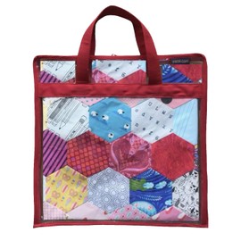 Yazzii Quilt Block Carry Case - Portable Storage Bag Organizer - Multipurpose Storage Organizer for Quilting, Patchwork, Embroidery, Needlework, Papercraft & Beading - Red