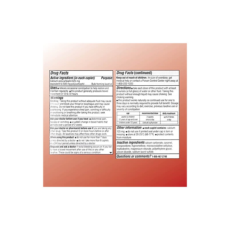 Quality Choice Fiber Therapy Caplets, Safe and Comfortable Constipation Relief