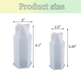 BIGEBO Crystal Tower Resin Molds, 2 PCS Large Crystal Point Resin Silicone Moulds 2 Different Sizes Epoxy Resin Molds for DIY Wedding Bouquet Flower Preservation Home Decors