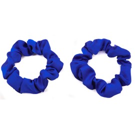Mytoptrendz® 2 Pcs Soft Silky Satin Skinny Hair Scrunchies Sleeping Traceless Satin Hair Ties Stretchy Hairbands Frizz Prevention For Girls Women Fine Thin and Curly Hair (Royal Blue)