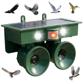 2026 Solar Bird Repellent Outdoor: Ultrasonic Pigeon Repeller with Motion Sensor & Flashing Light,Woodpecker Deterrent Device for Garden,Yard&Patio-Waterproof Bird Deterrent Device