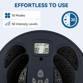 1-STEP EMS Foot Massager for Neuropathy Electronic Foot Stimulator TENS Feet Circulation Stimulator with 10 Modes 50 Intensities Electronic Muscle Stimulator