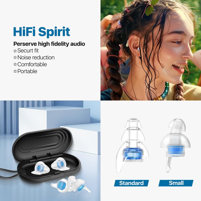 Hearprotek Concert Ear Plugs, 2 Pairs High Fidelity Musician Ear