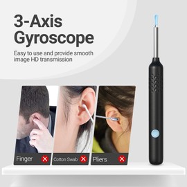 Aieero Ear Wax Removal Kit, Wireless 360 Visual Ear Cleaner with 1080P HD Ear Camera and 3.5mm Ear Otoscope, Portable Ear Pick Cleaning Tool Suitable for Kids Adult Seniors