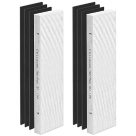 Zouwhaso 2+6 Aera Max 100 HEPA Filter Replacement Compatible with Fellowes AeraMax 90 100 DX5 DB5 Air Puri-fier True HEPA Air Filter, Part# 9287001 9324001, 2x H13 True HEPA and 6x car-bon Pre-Filter