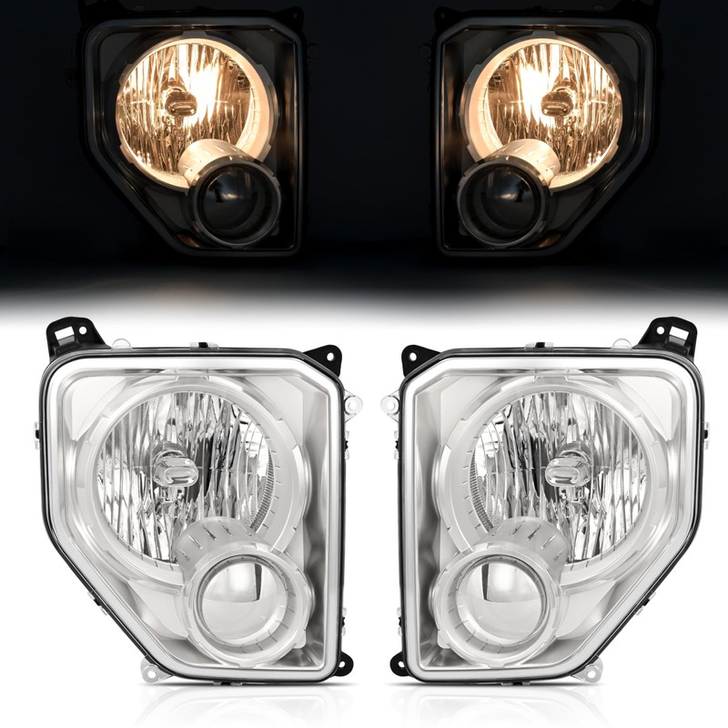 HECASA Pair Headlights Compatible with 2008-2012 Jeep Liberty Replacement for