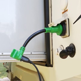 RVMATE 30 Amp to 15 Amp RV Adapter Cord, ETL Listed 30 Amp to 110 Adapter, Locking Female Power Adapter, RV Electrical Adapter with LED Indicator, Right-Angle Handle Plug Adapter