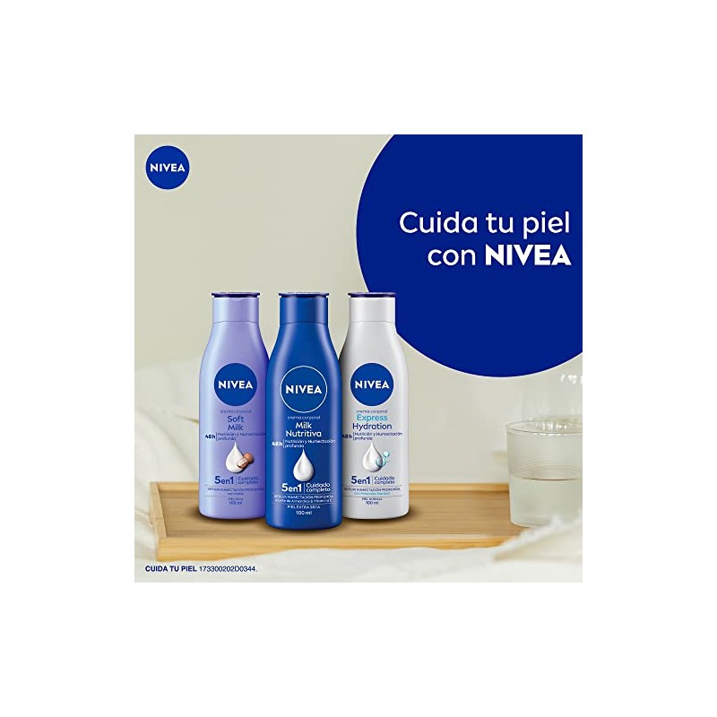 NIVEA Body Crema Corporal humectante Soft Milk (100 ml), 48