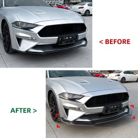 IXUANZZ FOR 18-2023 MUSTANG PERFORMANCE RT STYLE FRONT BUMPER CHIN LIP SPOILER SPLITTER