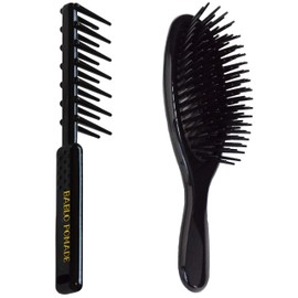 Babro Pomade Gel Comb Comb & Mens Hair Brush Set of 2 - Men's Hair Comb Coarse Styling Barber