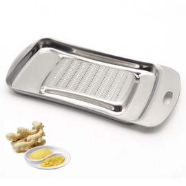 Stainless Steel Ginger Grater, Lemon Zester Cheese Grater Nutmeg Grinder Wasabi Garlic Grinding Tools for Vegetable Ginger Wasabi Sushi Sashimi Tempura(Silver_2)
