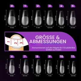 Gelike ec 552pcs Medium Coffin Nail Tips for Nail Design Art DIY Salon