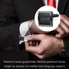 LOYALLOOK 8pcs Mens Carbon Fiber Cufflinks and Shirt Studs Set