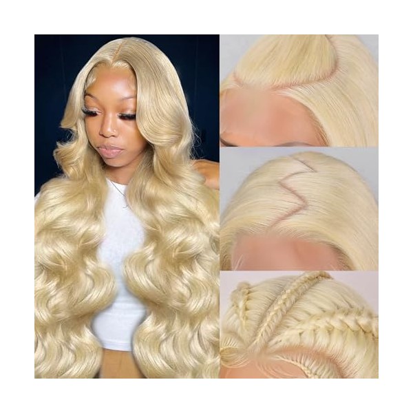 JIEDAOKOU 613 13x6 Lace Front Wig Human Hair Blonde Wig