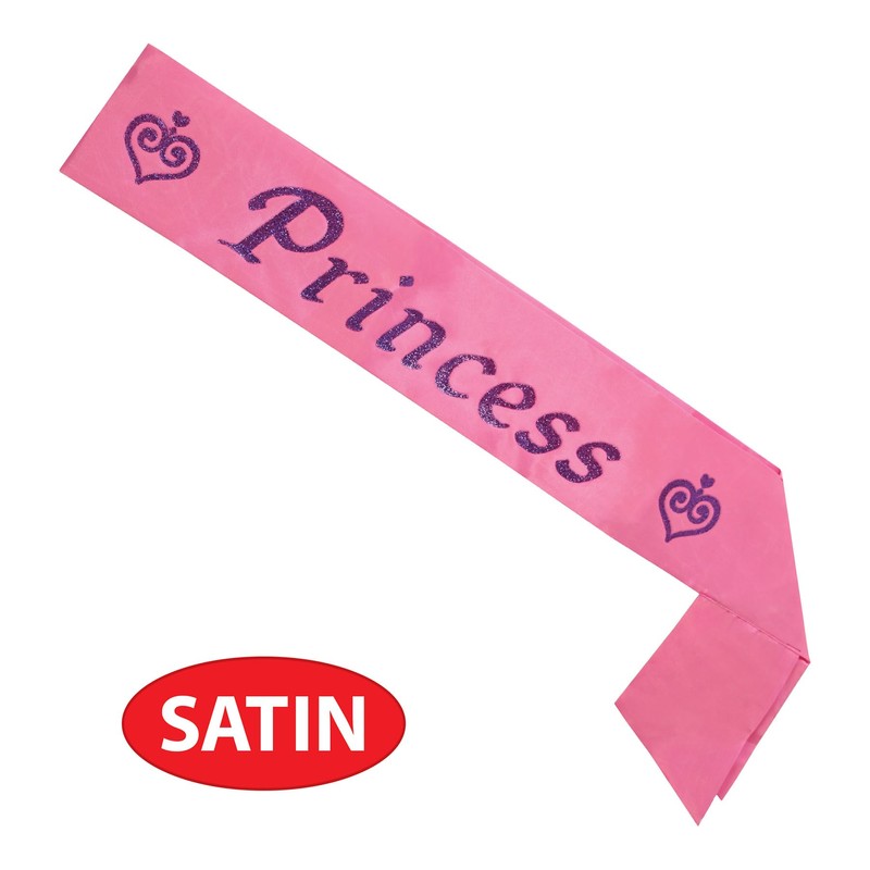 Princess Satin Sash Party Accessory (1 count) (1/Pkg)