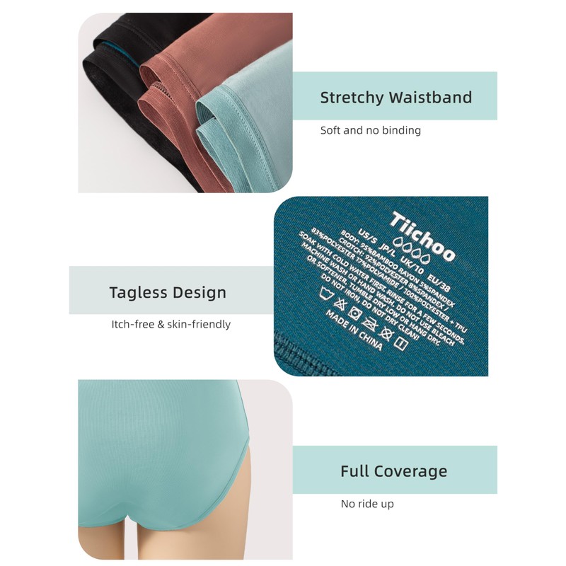 TIICHOO Period Underwear Heavy Flow 50 ml Absorbency Leakproof Underwear