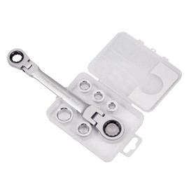 LEONTOOL 6 PCS Socket Ratchet Wrench Set 8.5 Inches Quick-Release Ratchet Set Metric Ratcheting Combination Wrench Set Double Box Universal Spline Ratcheting Wrench Set