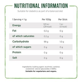 Pure Via Stevia Sticks - Zero Calories, Zero Sugar, 300 Sticks - Natural Alternative to Sugar