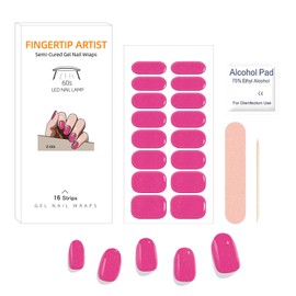 Ceboic Halb Ausgehärtete UV Gel Nagelfolien, 22 Aufkleber Einfarbig Gel Nagellack Streifen Rosa Nagelsticker, Full Wraps Nagelfolie Selbstklebend Maniküre Starterset für Damen Mädchen Nageldesign