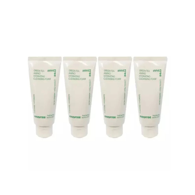 Innisfree 이니스프리 그린티 아미노 수분 클렌징 폼 150ml(신형) 4개 HI