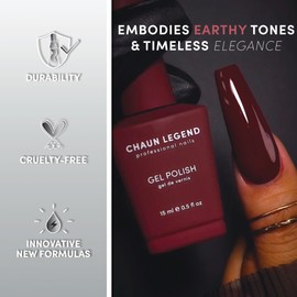 Chaun Legend UV LED Gel Nail Polish Collection Set of 6, Long-Lasting, Quick Dry, High Shine, Professional Salon-Quality Manicure, Earthy Faves