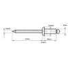 6mm x 20mm Blind Pop Rivet Dome Head Aluminium/Steel Shaft