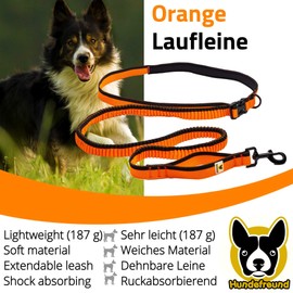 Hundefreund Running Lead - Especially Lightweight Stretchy Dog Lead for Medium and Large Dogs for Hands-Free Running | Photography | Pushing Pram | Hiking