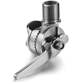 ZOMCHAIN Marine VHF Antenna Mounts, Ratchet Mount, 316 Stainless Steel Adjustable Base Mount for Boat (Clamp-on Antenna)