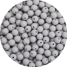 500 abalorio redondas de acrílico gris mate de 8 mm, bolas de acrílico redondas esmeriladas, abalorio de goma de mascar gruesas, abalorio de resina de plástico para hacer collares y pulseras, suministros de manualidades