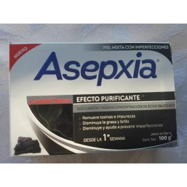ASEPXIA 1 ASEPXIA CHARCOAL ACNE BAR SOAP 4 Oz / 1 JABON PARA ACNE ASEPXIA CARBON 4 Oz