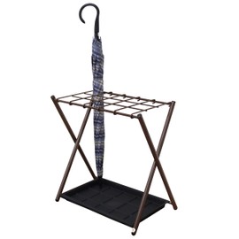 GL GLOBAL LIFE Folding Umbrella Storage Stand Rack Holder Organizer Bin for Entryway Home Commercial Office Décor with Drip Tray