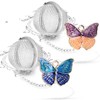 Tea Infuser Set with Dual Butterfly Pendants - NSTaygate Premium